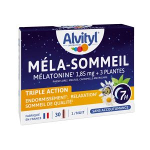 Méla-Sommeil - 1.85mg + 3 Plantes - 30 Comprimés