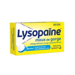 Lysopaïne Maux de gorge comprimés à sucer - x36