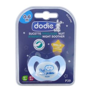 Sucette physiologique nuit 0-6 mois "Chut je dors"