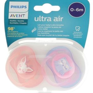 Lot de 2 sucettes ultra air hibou/cerf 0-6 mois filles