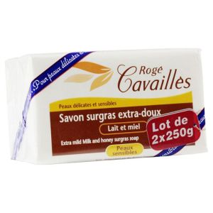 Savon surgras extra-doux lait & miel 2x250g