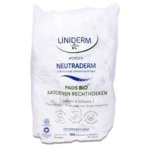 LINIDERM NEUTRADERM COTON BIO 8X10cm-180 RECTANGLES