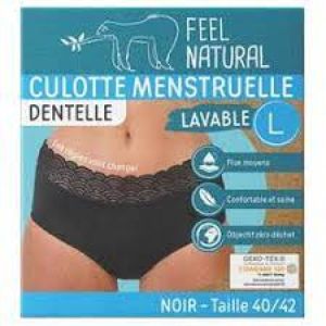 Culottes Menstruelles noires avec dentelles taille L - 40/42