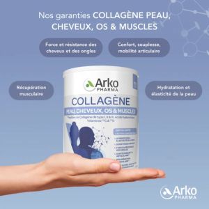 Collagène Peau, Cheveux, Os & Muscles 260gr + Gourde rétractable offerte