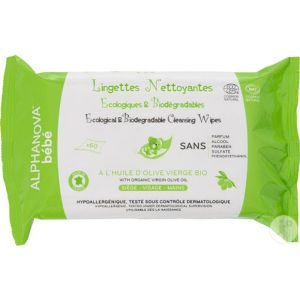 Lingettes Bébé Nettoyantes Bio - 72 lingettes