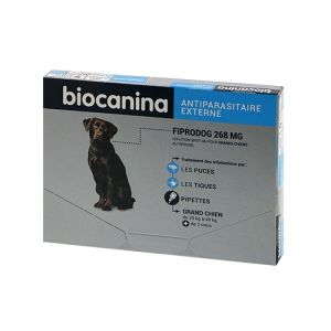 Biocanina Fiprodog pour chien de 20 à 40kg,3 pipettes