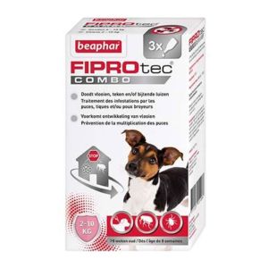FIPROtec Combo, pipettes antiparasitaire pour chien - 2/10 kg - 3 pipettes