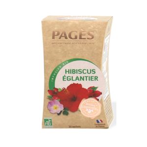 Pagès Tisane Bio Hibiscus Églantier, 20 sachets