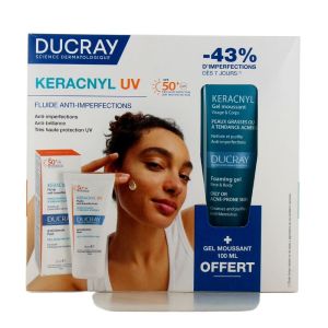 KERACNYL - Fluide Anti-Imperfections SPF50+ 50ml et Gel Moussant Anti-Imperfections Offert 100ml