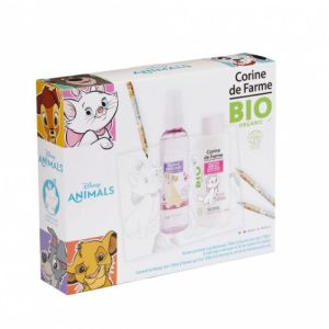 Coffret Disney Animals Brume parfumée 150ml BIO + Gel douche 150ml BIO + set de crayons de couleur
