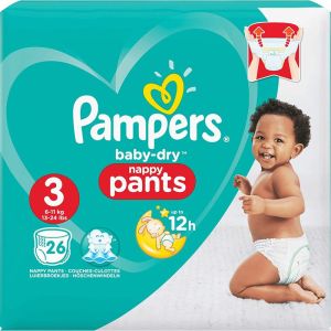 Pampers Baby Dry Pants T3  6-11kg   26 couches