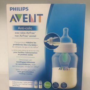 2 Biberons anti-coliques 1 mois + avec valve Airfree , 2x260ml