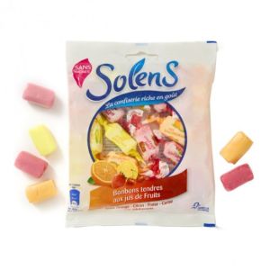 Bonbons tendres aux jus de fruits sans sucres 100g