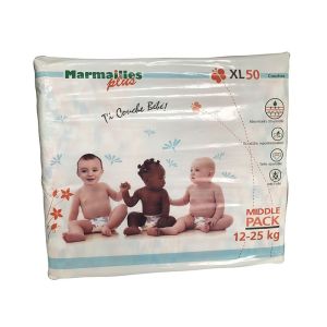 Couches Bébé XL 12/25kg ,paquet de 50 couches