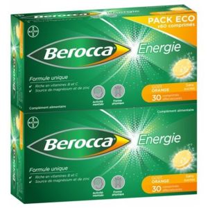 Berocca Energie  Sans Sucre Pack ECO 60 Comprimés Effervescents