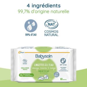 Babysoin Lingettes à l'Eau - 4 paquets de 60 lingettes