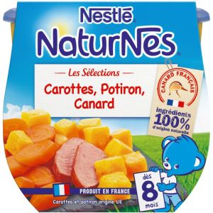 Naturnes petit pot de carottes, potiron et canard 2*200gr dés 8 mois