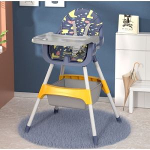 Chaise haute Baby-lunch - Bleu à motif