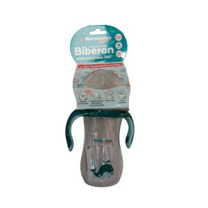 Biberon avec poignées bleu et vert - 3 mois et plus - 240 ml