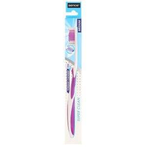 Brosse à dents Super Clean Medium +nettoyeur de langue coloris violet