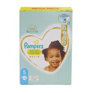 Pampers premium méga pack Taille 5 , 76 couches ,11kg-16kg