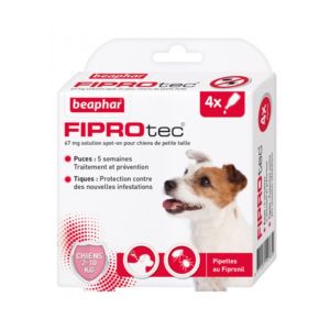 FIPROtec, pipettes antiparasitaires pour chien - 2/10 kg - 4 pipettes