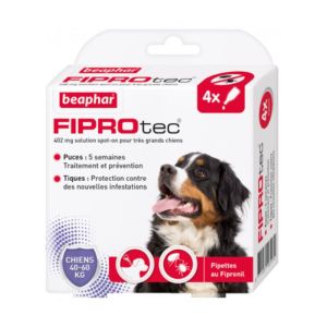 FIPROtec, pipettes antiparasitaires pour chien - 40/60 kg - 4 pipettes