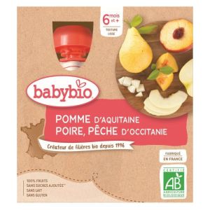 Gourde Pomme Poire Peche  4x90g