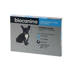 Biocanina Fiprodog pour chien de 10 à 20 kg ,3 pipettes