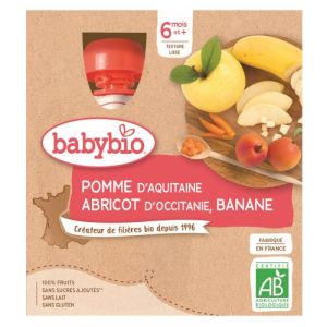 Gourde Pomme/Abricot/Banane  4x90g