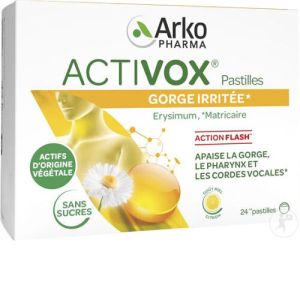 Activox Arôme Miel Citron 24 Pastilles