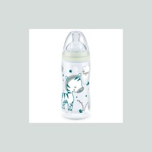 Biberon TRANSITION+ 300ml Nuit phosphorescent Zèbre 0-6mois