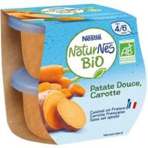 Naturnes BIO Patate douce Carotte 2x130g