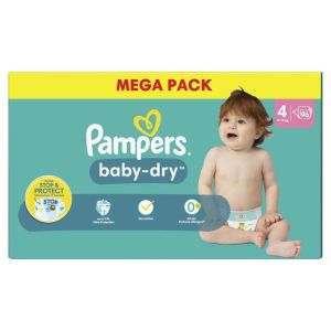 Baby-Dry Taille 4 - carton de 96 Couches 9 à 14kg