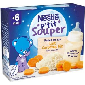 P'tit souper lait aux carottes et au riz  2x250ml
