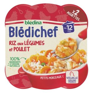 BLEDICHEF Riz aux légumes et poulet 2x230g
