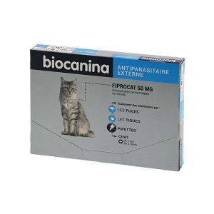 Biocanina Fiprocat 50mg pour chats,3 pipettes