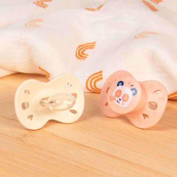 2 sucettes anatomiques 18 mois+ Rose et beige