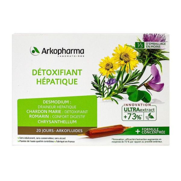 Arkofluides détoxifiant hépatique 20 ampoules