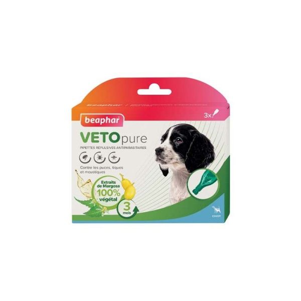 VETOpure pipettes répulsives antiparasitaires chiots x3