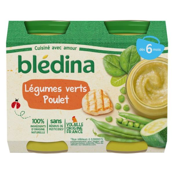 Petits Pots Bebe Des 6 Mois Legumes Verts Poulet 2 X 0g Bledina Petits Pots Bebe Des 6 Mois Legumes Verts Poulet 2 X 0g Bledina