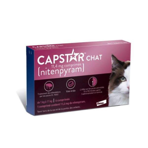Capstar Chat Anti puce 11,4mg - 6 comprimés