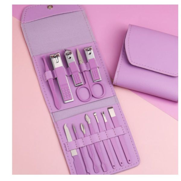 Kit manucure 12 pièces mauve