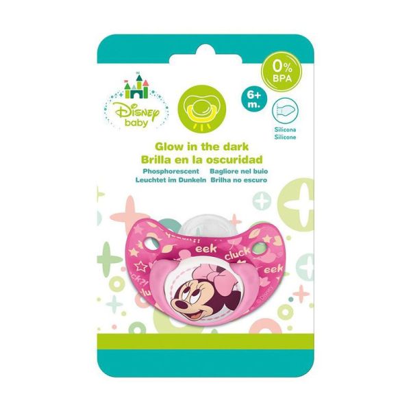 Sucette En Silicone Phosphorescente Disney Minnie 6m