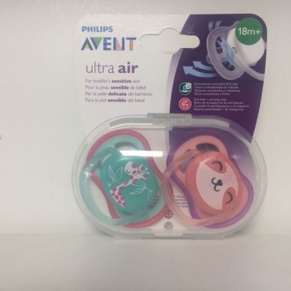 2 Sucettes Ultra-air filles ,18 mois+
