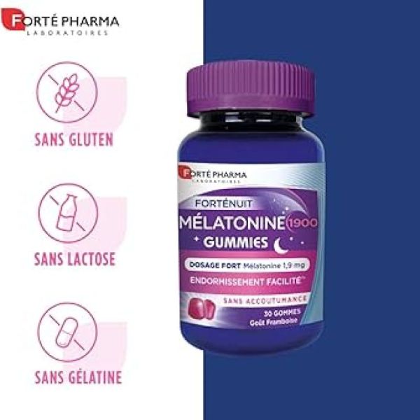 Forté Nuit Mélatonine 1900 Gummies - 30 gommes