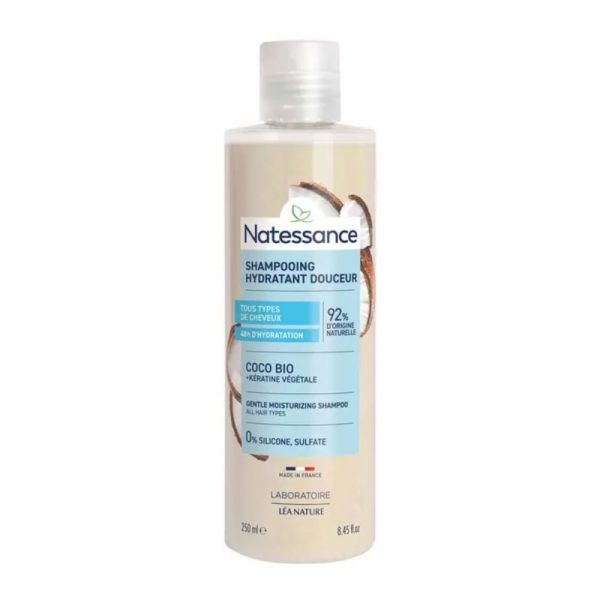 Natessance- Shampooing hydratant douceur au Coco bio- 250 ml
