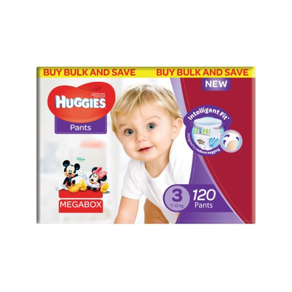 Couches Pants 7/12kg - Taille 3 - Megabox de 120 couches