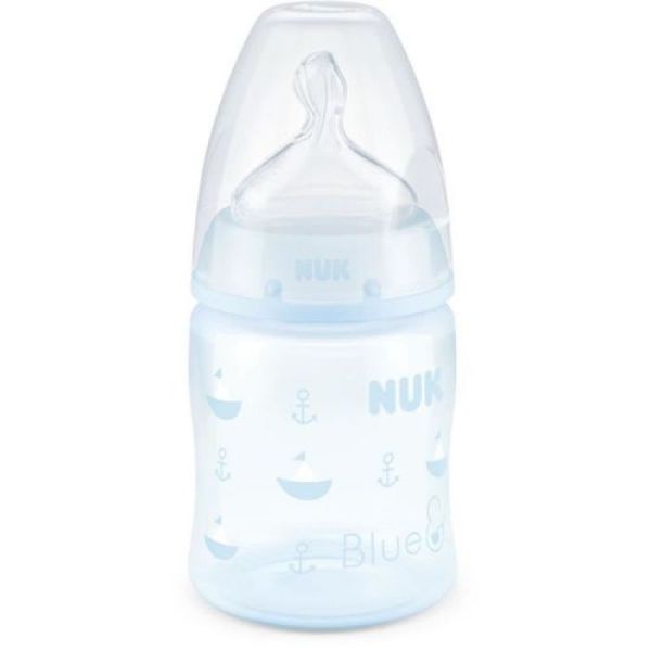 Biberon bleu avec tétine, 150 ml - 0/6 mois