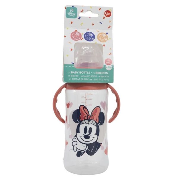 Biberon à col large avec poignées et tétine en silicone à 3 positions 360ml